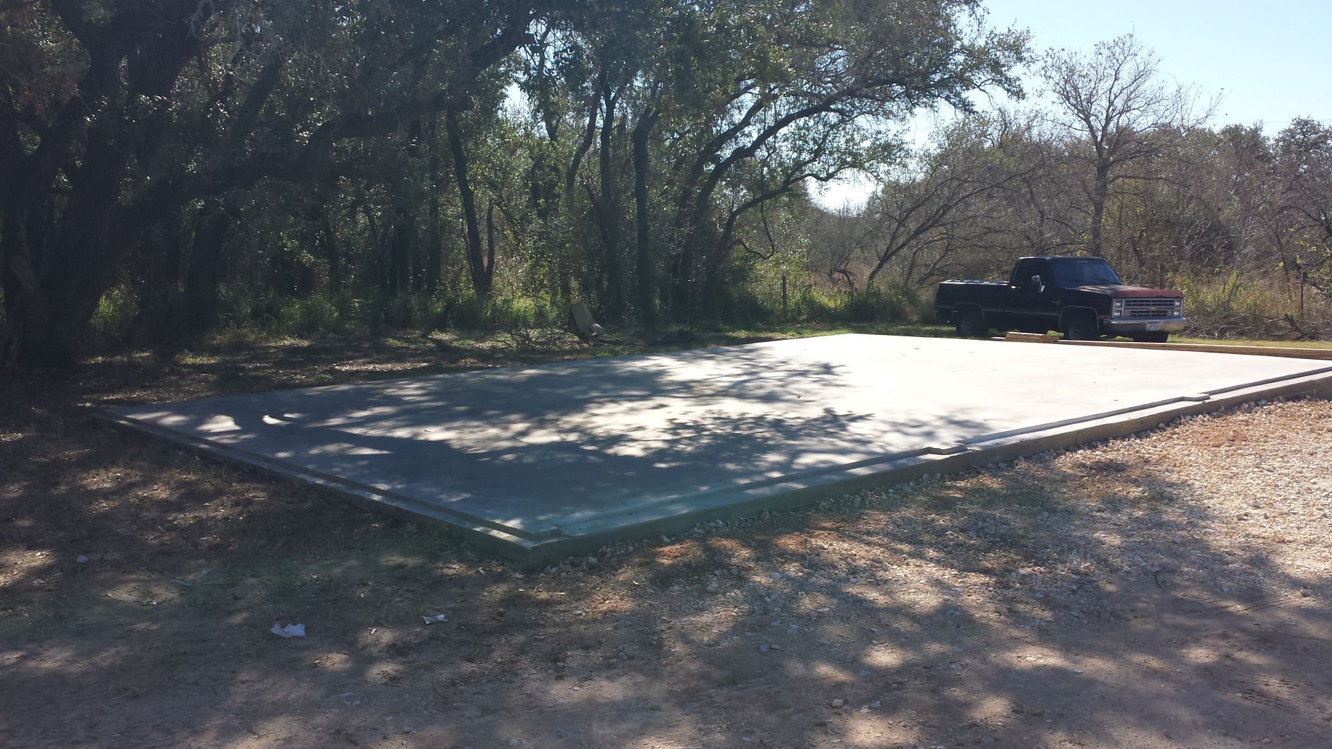 Garage foundation slab after