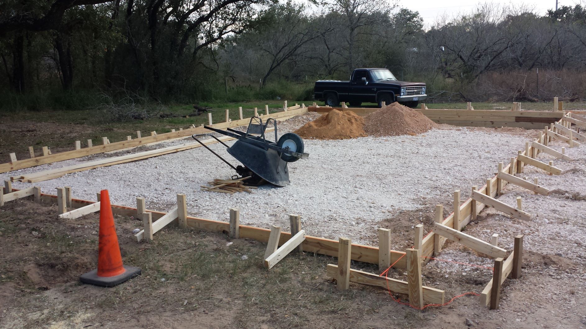 Garage foundation slab before